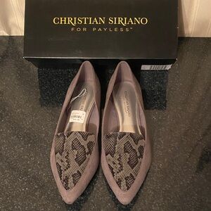 Christian Siriano Snakeskin Loafers Size 10W